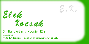 elek kocsak business card