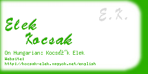 elek kocsak business card